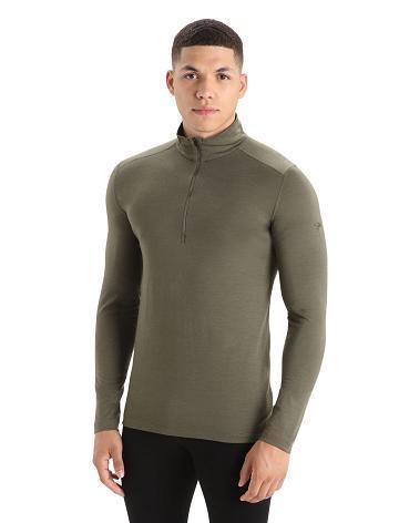 Icebreaker Merino 200 Oasis Long Sleeve Half Zip Thermal Top Férfi Base Layers Olivazöld | HU 1358PJJQ